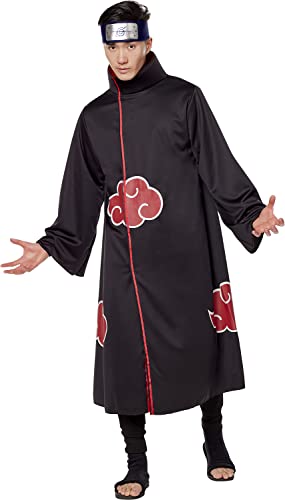 Officially licensed Naruto Akatsuki robe adult costume, black with red clouds