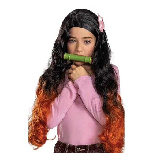 Disguise Demon Slayer Nezuko kids accessory kit with wig, hair clip and bamboo mouthpiece