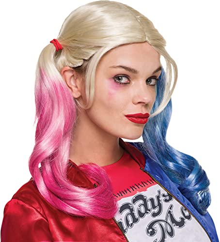 Rubie's Suicide Squad Harley Quinn pink and blue pigtail wig